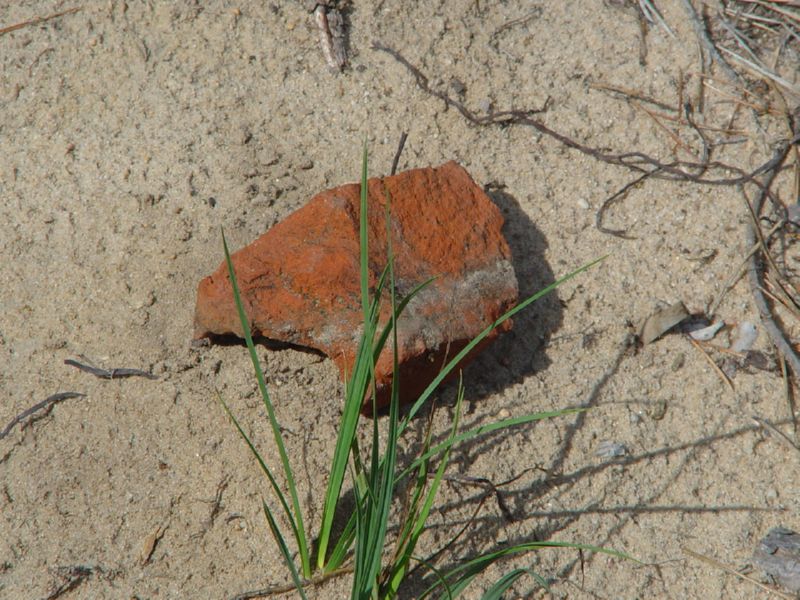 Sobibor brick in the sand